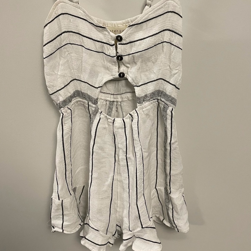 Saltwater luxe romper with front cutout